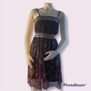 Magic Navy Purple Paisley Sundress M EUC